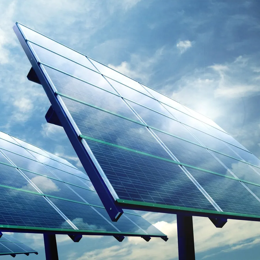 Solar panel under a blue sky